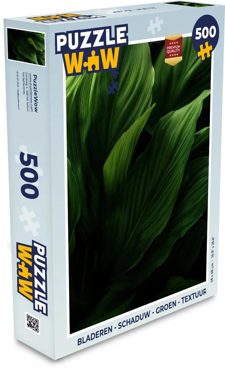 PuzzleWow Bladeren Textuur Legpuzzel 500 Stuks - Groen