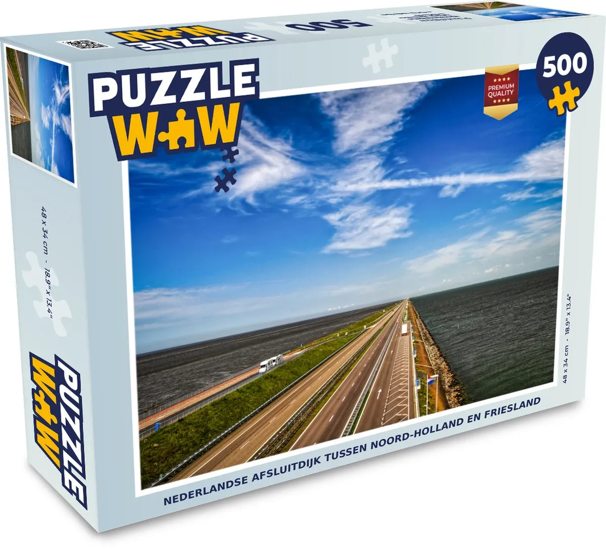 PuzzleWow Nederlandse Afsluitdijk Legpuzzel 500 Stuks