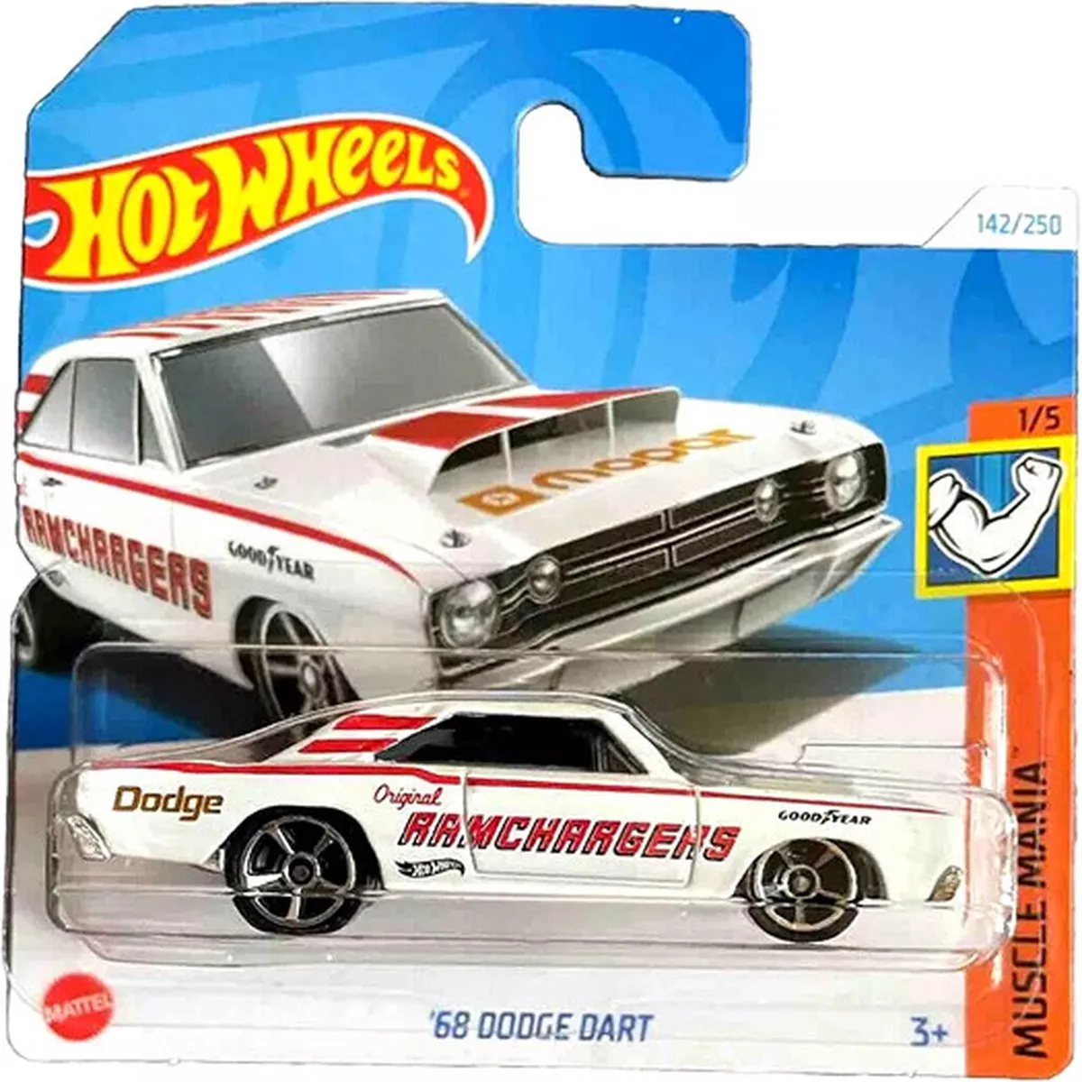 Hot Wheels '68 Dodge Dart AAMChargers White HW Muscle Mania 1:64