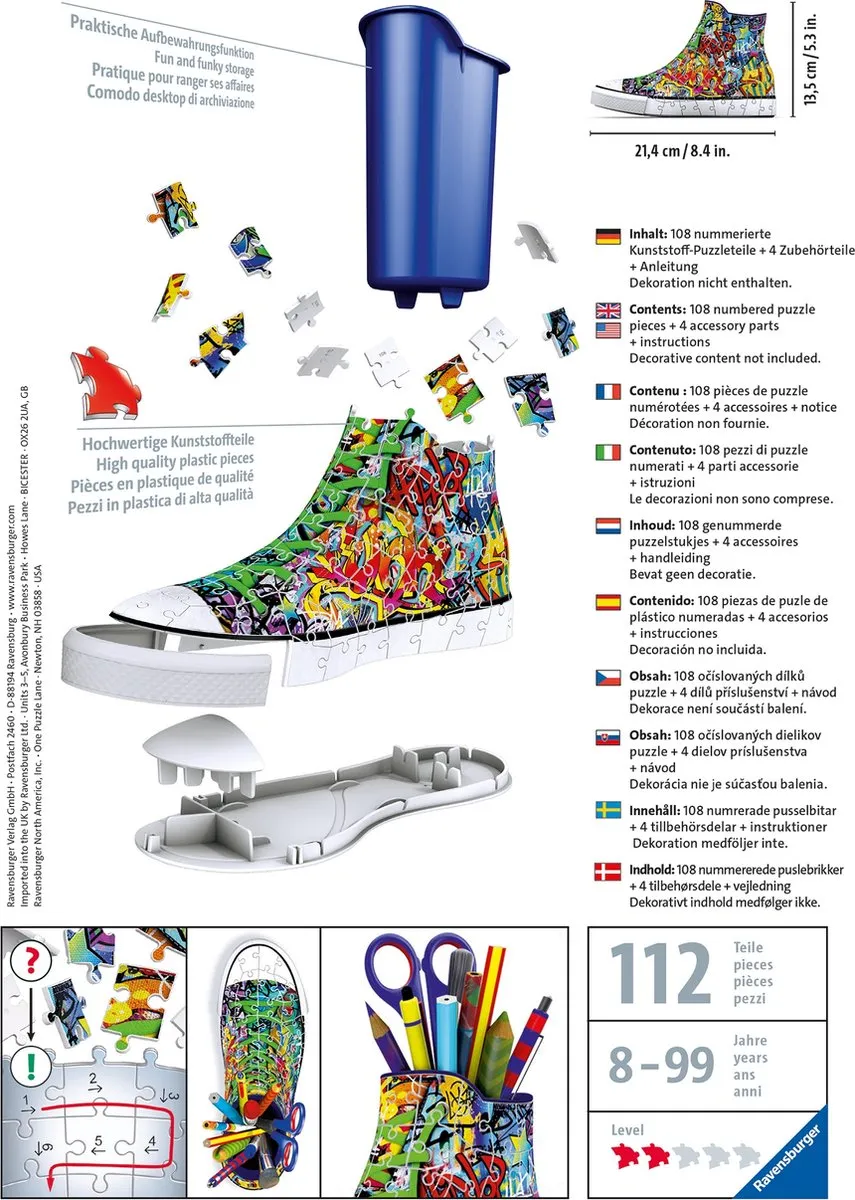 Ravensburger Sneaker Grafitti 3D Puzzel 108 Stuks
