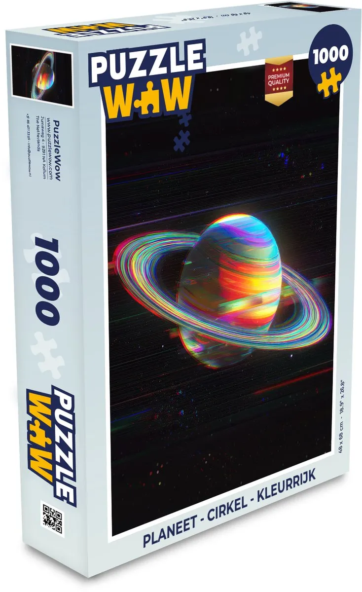 PuzzleWow Planeet Legpuzzel 1000 Stuks - Cirkel - Kleurrijk