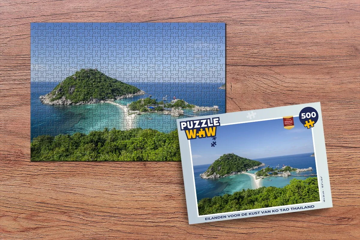 PuzzleWow Eilanden voor de kust van Ko Tao Thailand Legpuzzel 500 Stuks - Multicolor