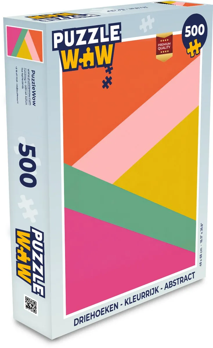 PuzzleWow Driehoeken Abstract Legpuzzel 500 Stuks - Kleurrijk