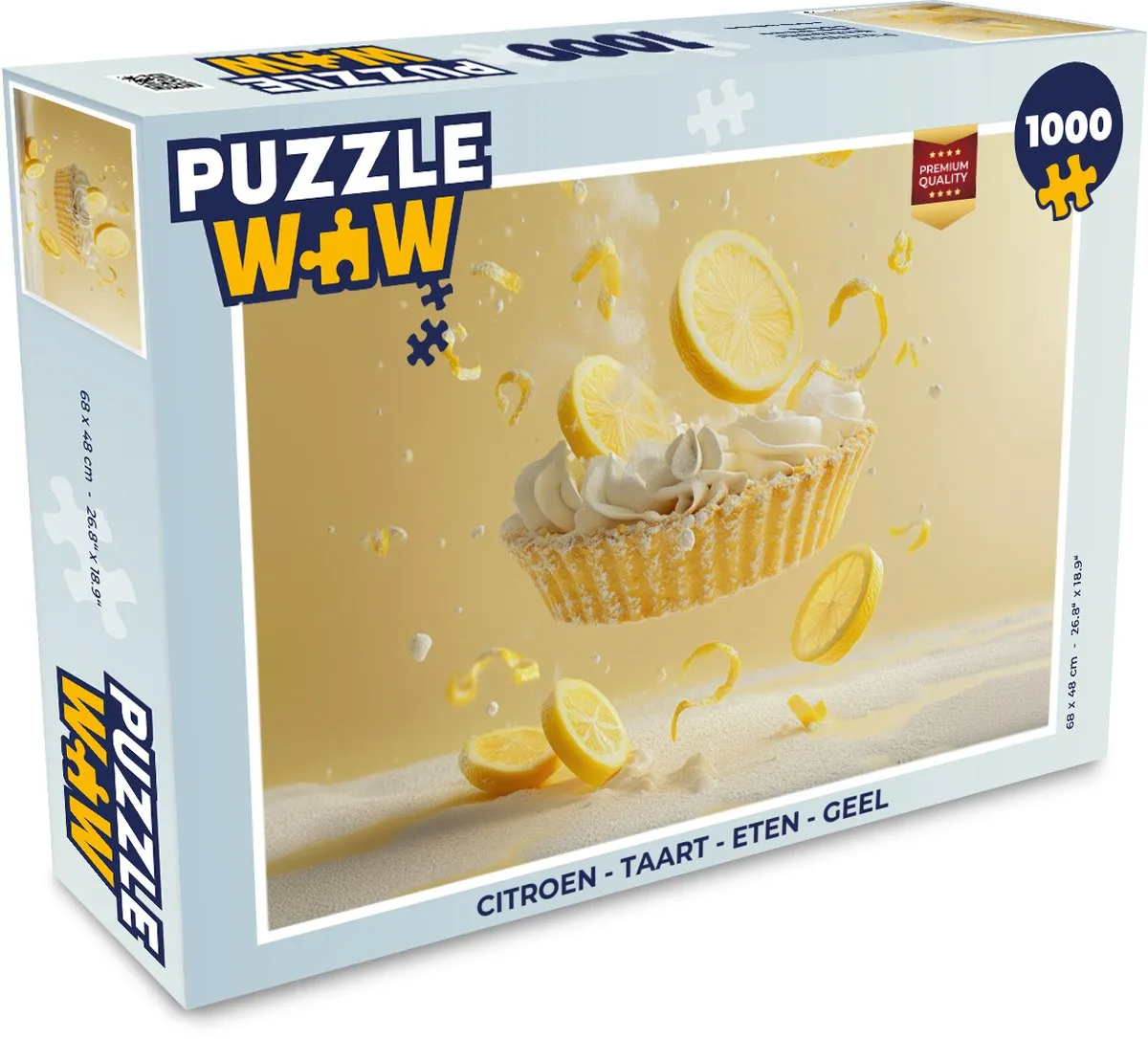 PuzzleWow Citroen Taart Legpuzzel 1000 Stuks - Geel