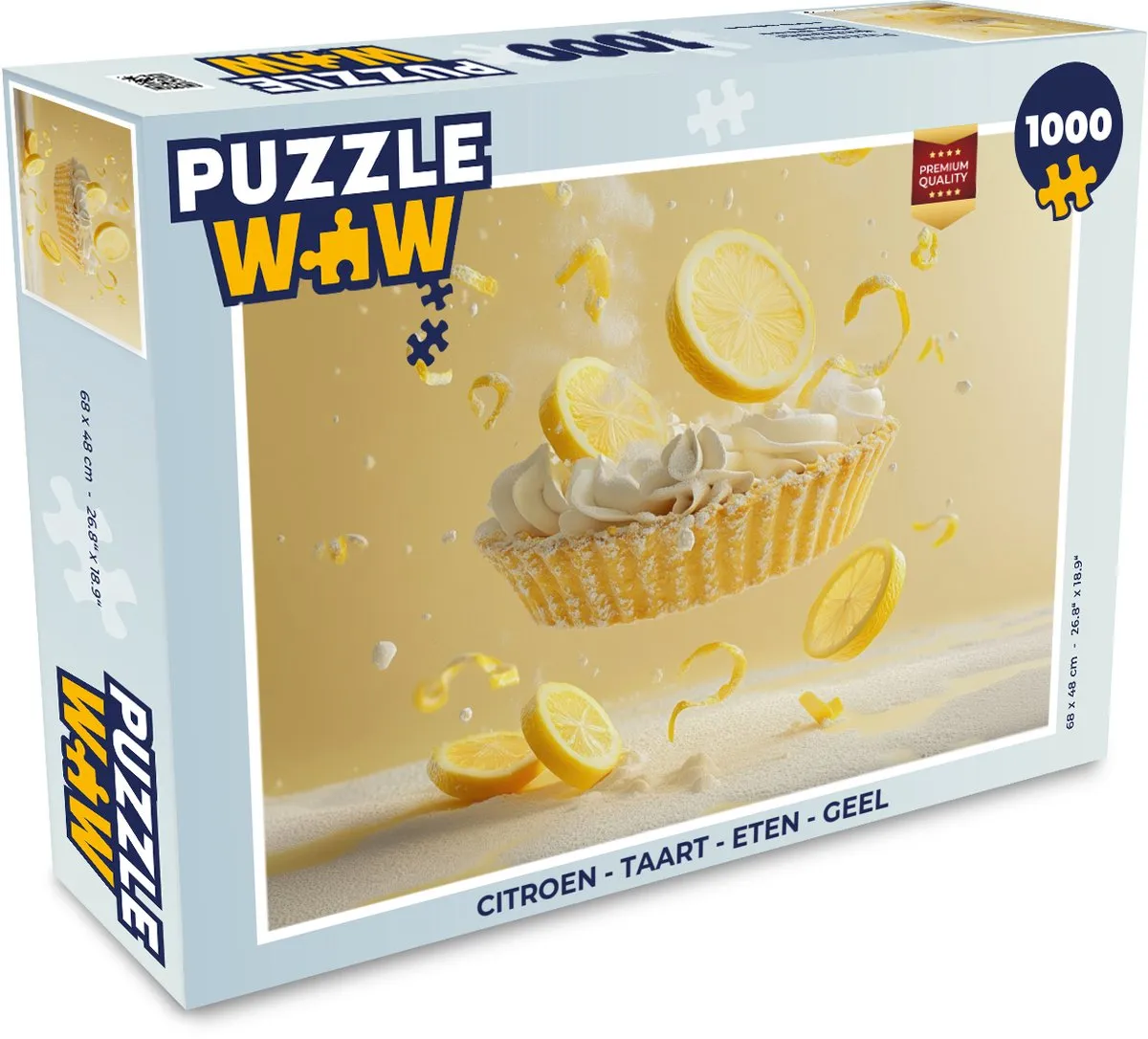 PuzzleWow Citroen Taart Legpuzzel 1000 Stuks - Geel