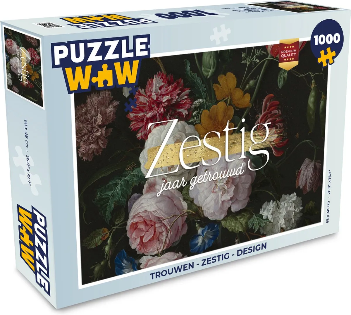 PuzzleWow 1000 Stuks Legpuzzel - Zestig Jaar Getrouwd - Multicolor