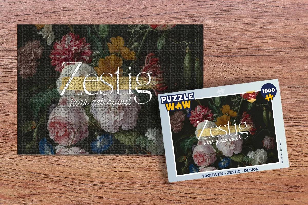 PuzzleWow 1000 Stuks Legpuzzel - Zestig Jaar Getrouwd - Multicolor