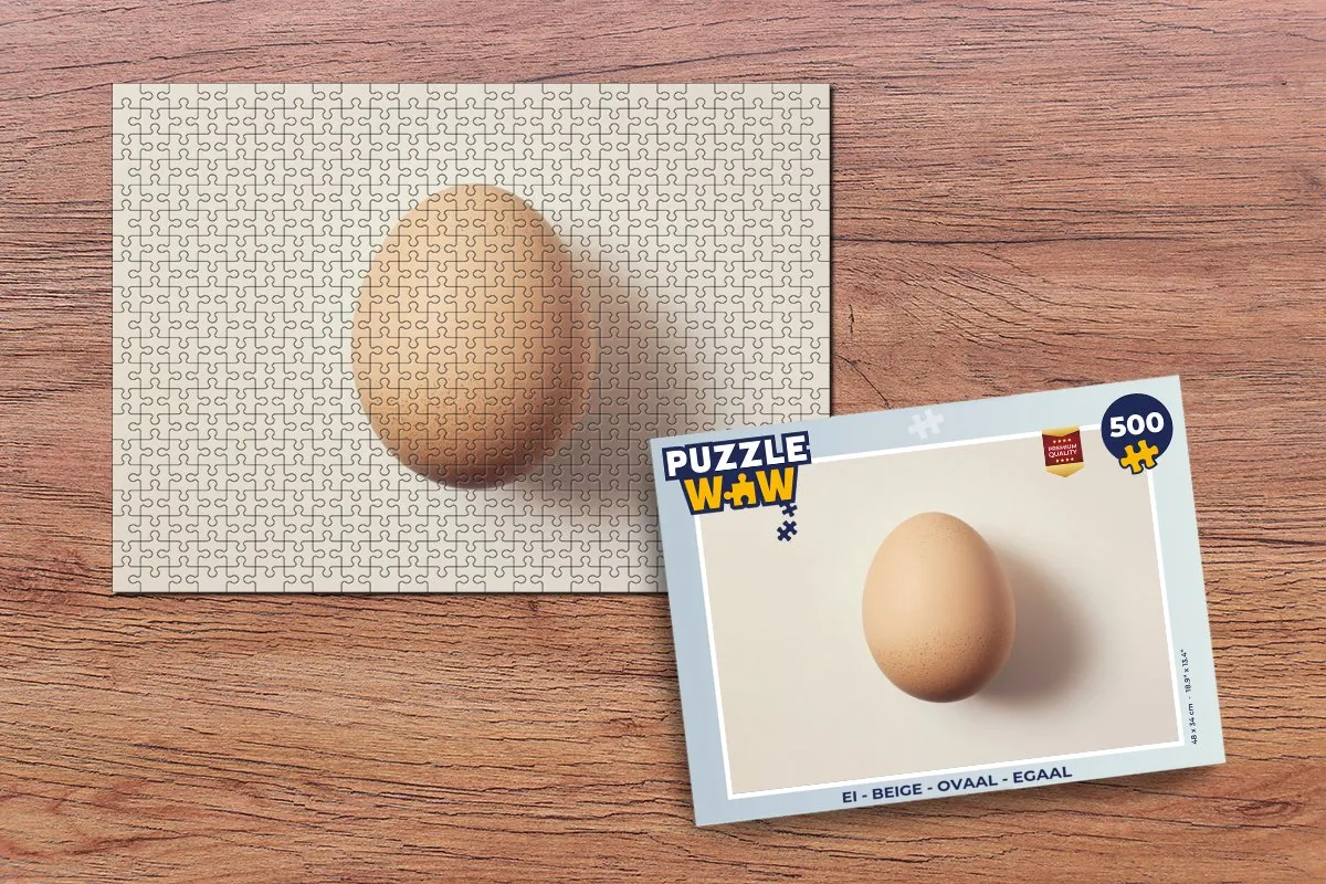 PuzzleWow Ei Puzzel 500 Stuks - Beige