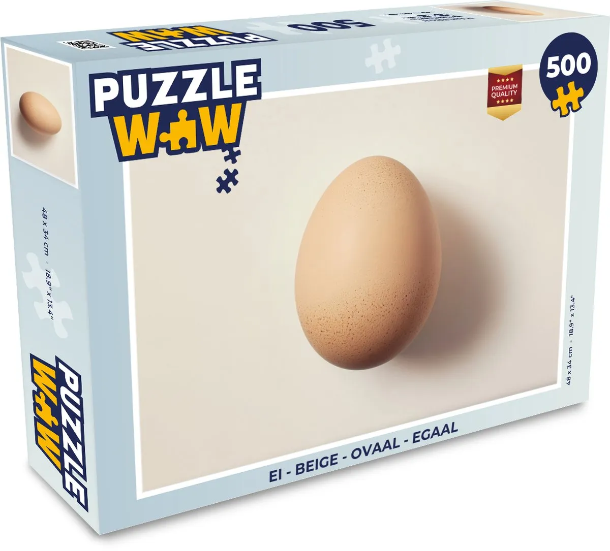 PuzzleWow Ei Puzzel 500 Stuks - Beige