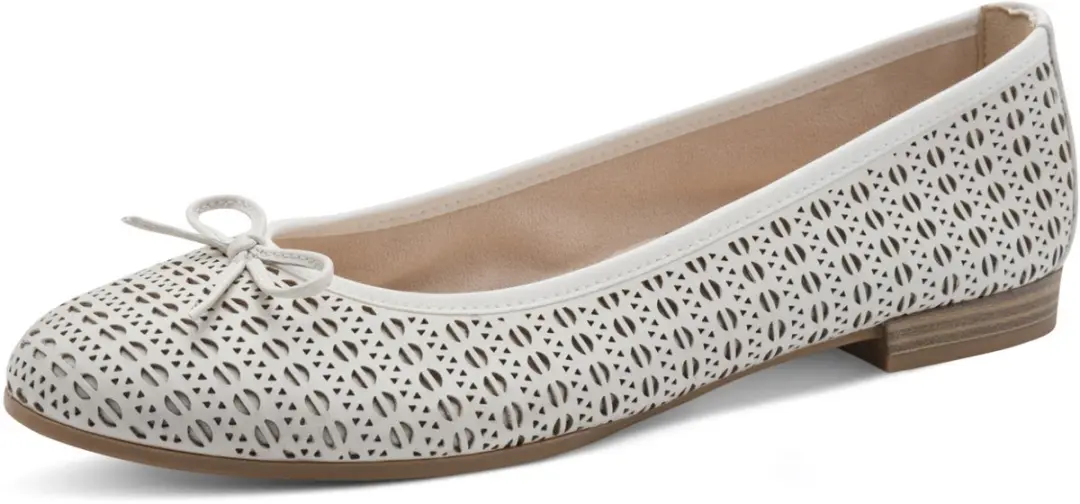 Tamaris leren ballerina 1-22116-41- 1B0 damesschoenen M2211641 Wit