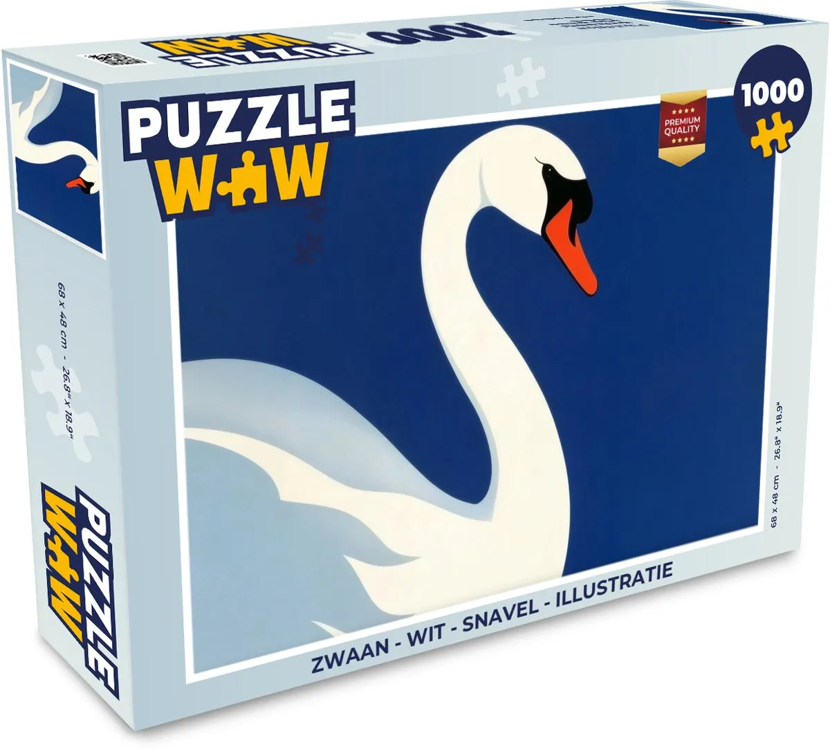 PuzzleWow Zwaan Legpuzzel 1000 Stukjes - Wit