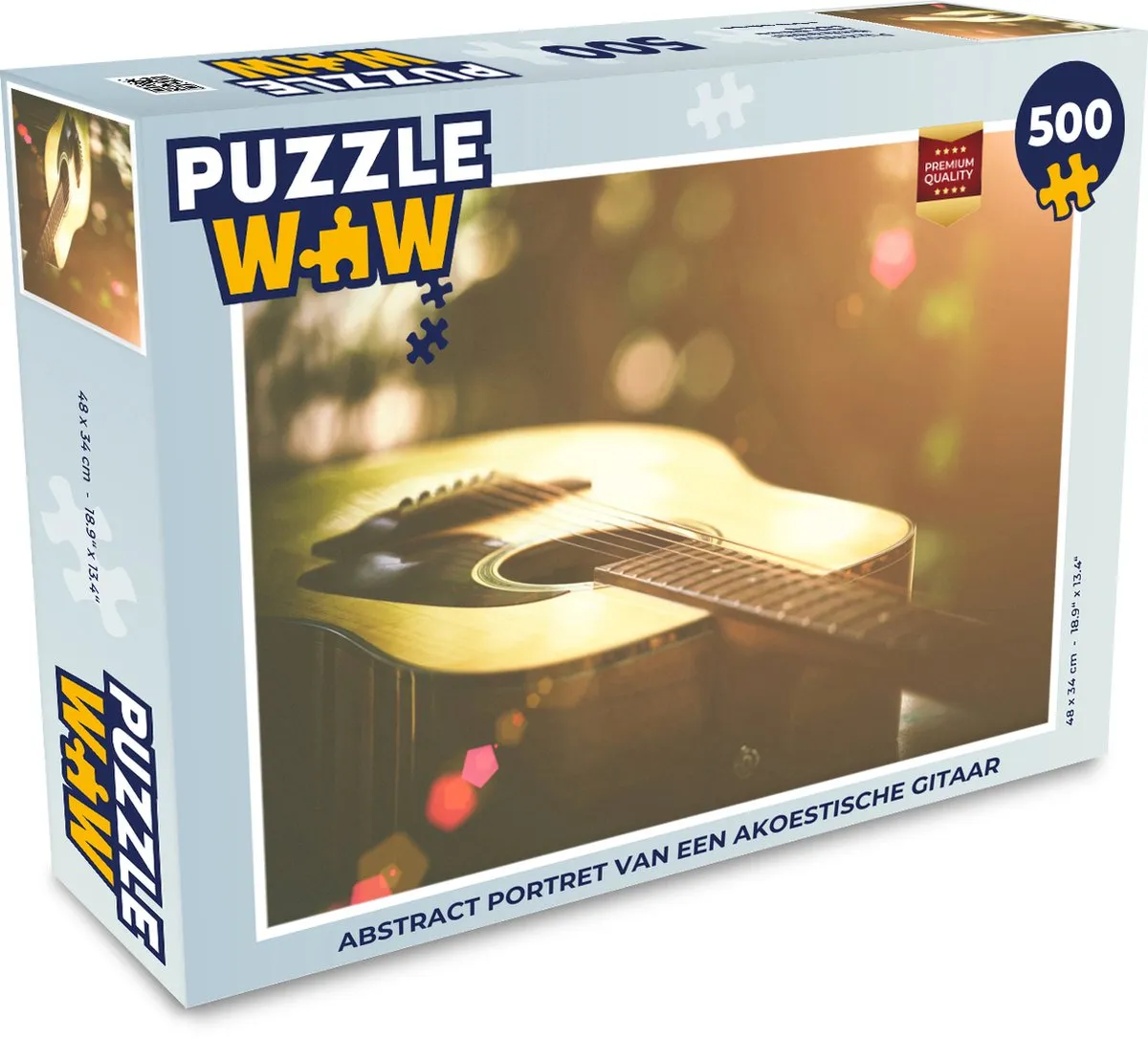 PuzzleWow Abstract Portret Akoestische Gitaar Legpuzzel 500 Stuks