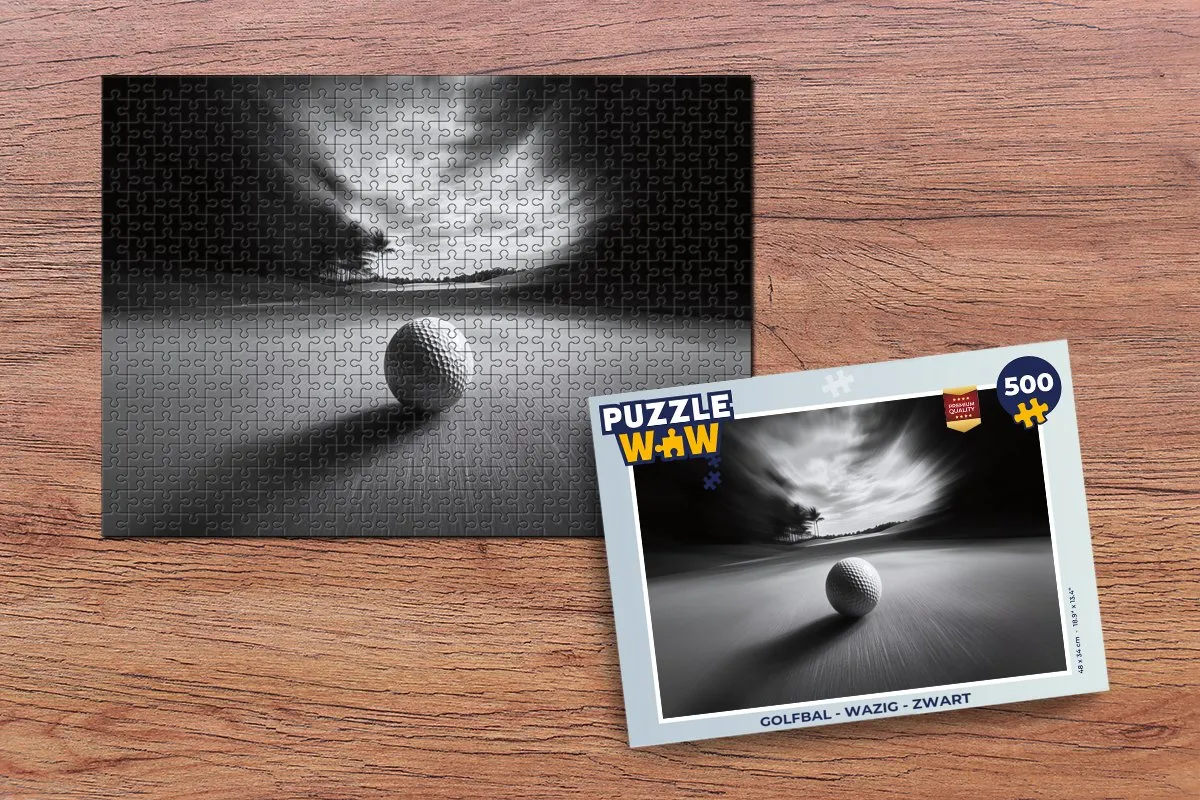PuzzleWow Golfbal Puzzel 500 Stuks - Zwart
