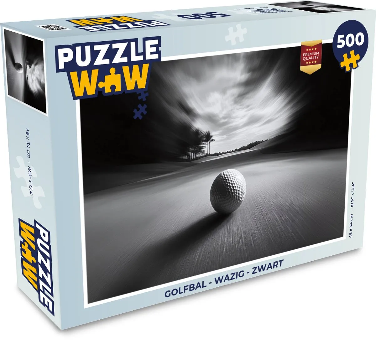 PuzzleWow Golfbal Puzzel 500 Stuks - Zwart