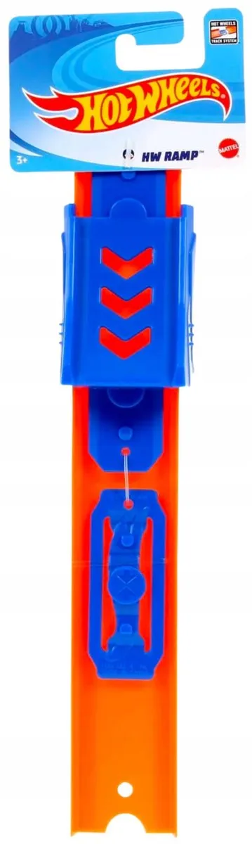 Hot Wheels Racebaan Uitbreidingset - 4 Rechte Rails & Rampen - Oranje/Blauw - afbeelding 2 van 2