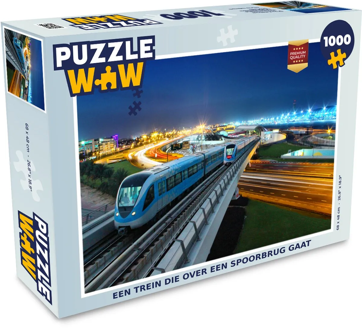 PuzzleWow Legpuzzel 1000 Stuks - Trein op Spoorbrug Multicolor