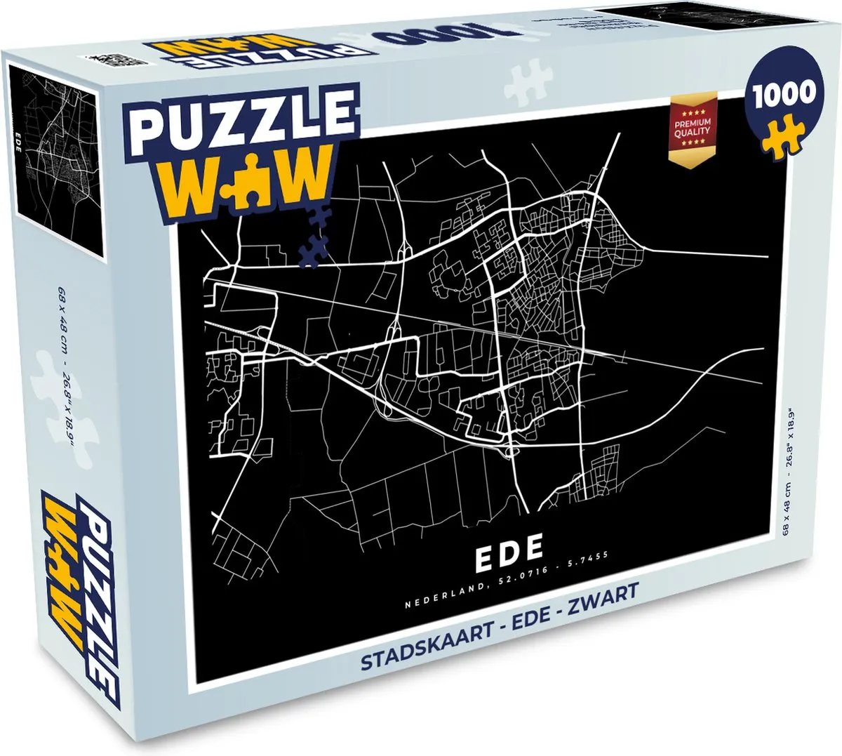 PuzzleWow Stadskaart Ede Legpuzzel 1000 Stuks - Multicolor