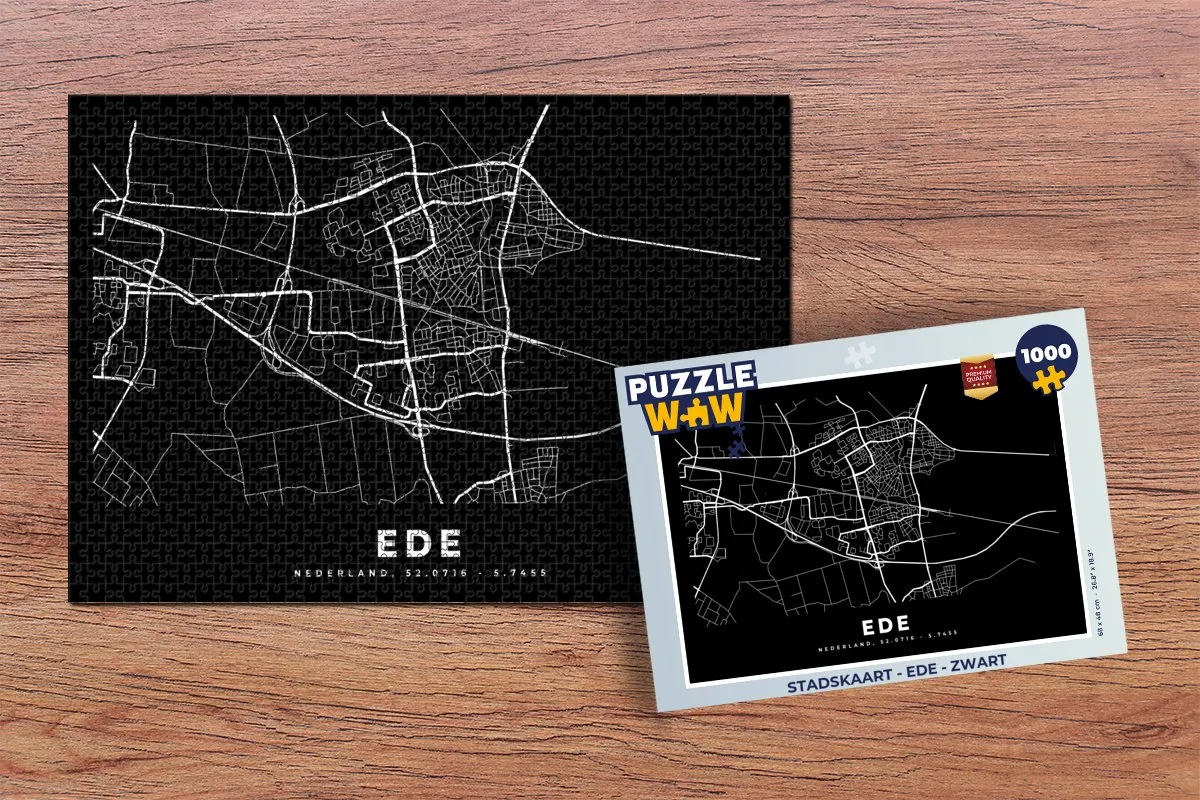 PuzzleWow Stadskaart Ede Legpuzzel 1000 Stuks - Multicolor