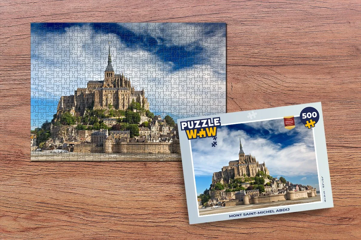 PuzzleWow Mont Saint-Michel Legpuzzel 500 Stuks - Multicolor
