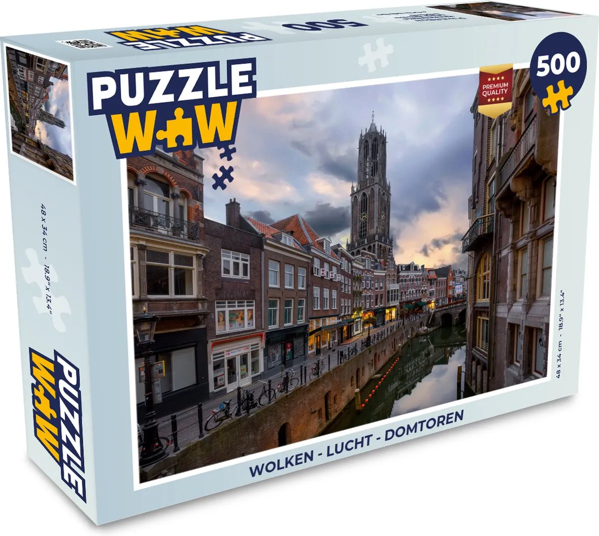 PuzzleWow Wolken Lucht Domtoren Legpuzzel 500 Stuks - Multicolor