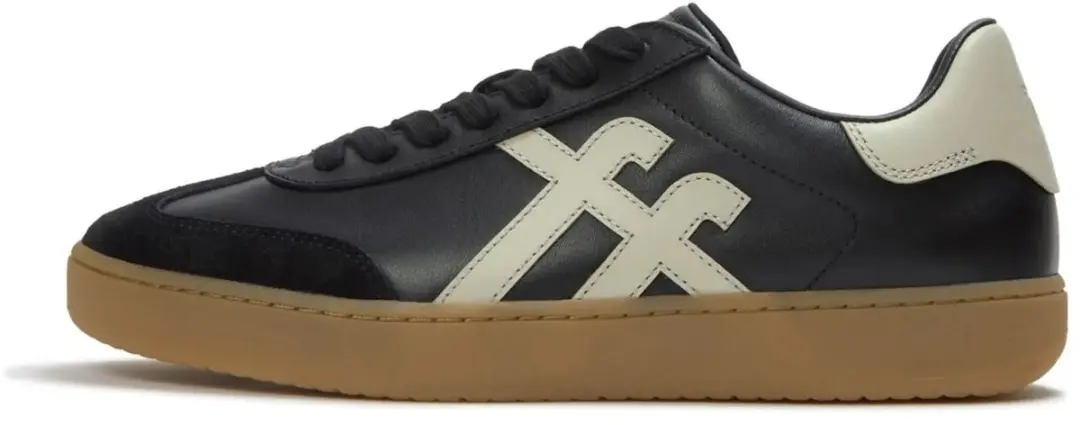 FitFlop FitFlop The Dash Mens T-Toe Leather Sneakers ZWART