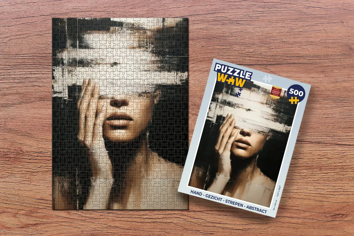 PuzzleWow Legpuzzel Hand-Gezicht-Strepen 500 Stuks