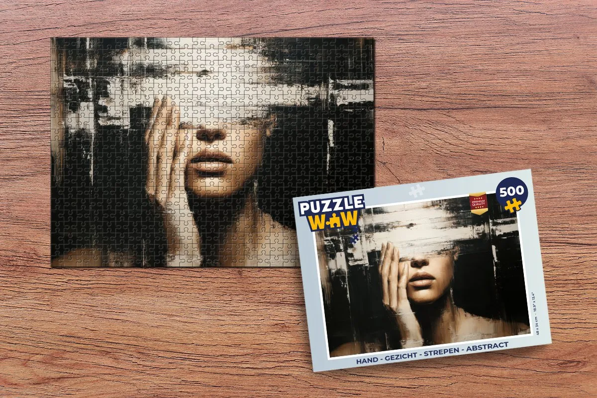PuzzleWow Legpuzzel Hand-Gezicht-Strepen 500 Stuks