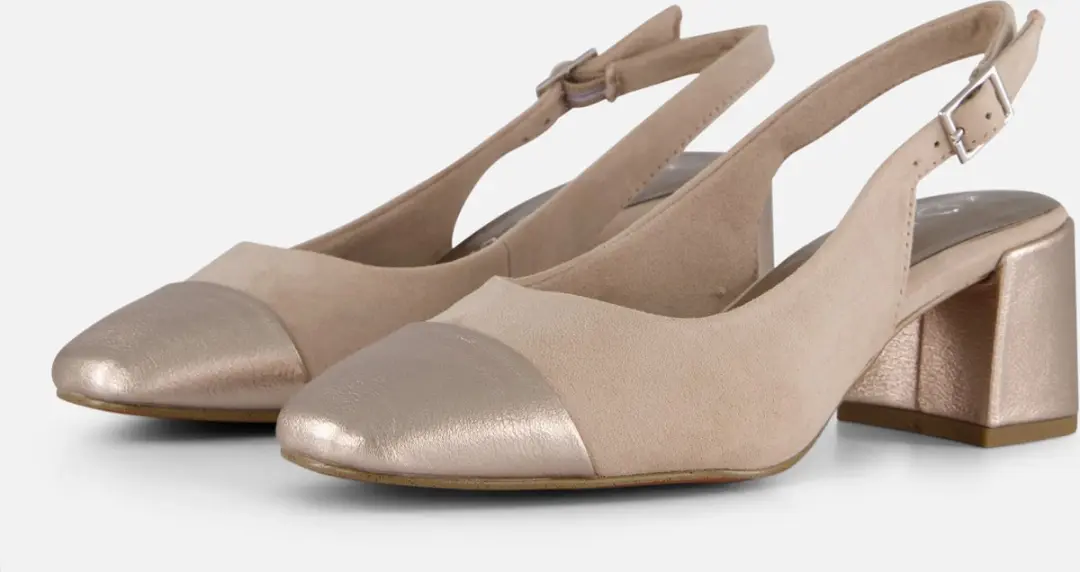 Marco Tozzi Slingbacks beige Textiel