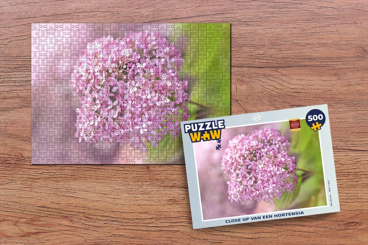 PuzzleWow Hortensia Legpuzzel 500 Stuks - Multicolor