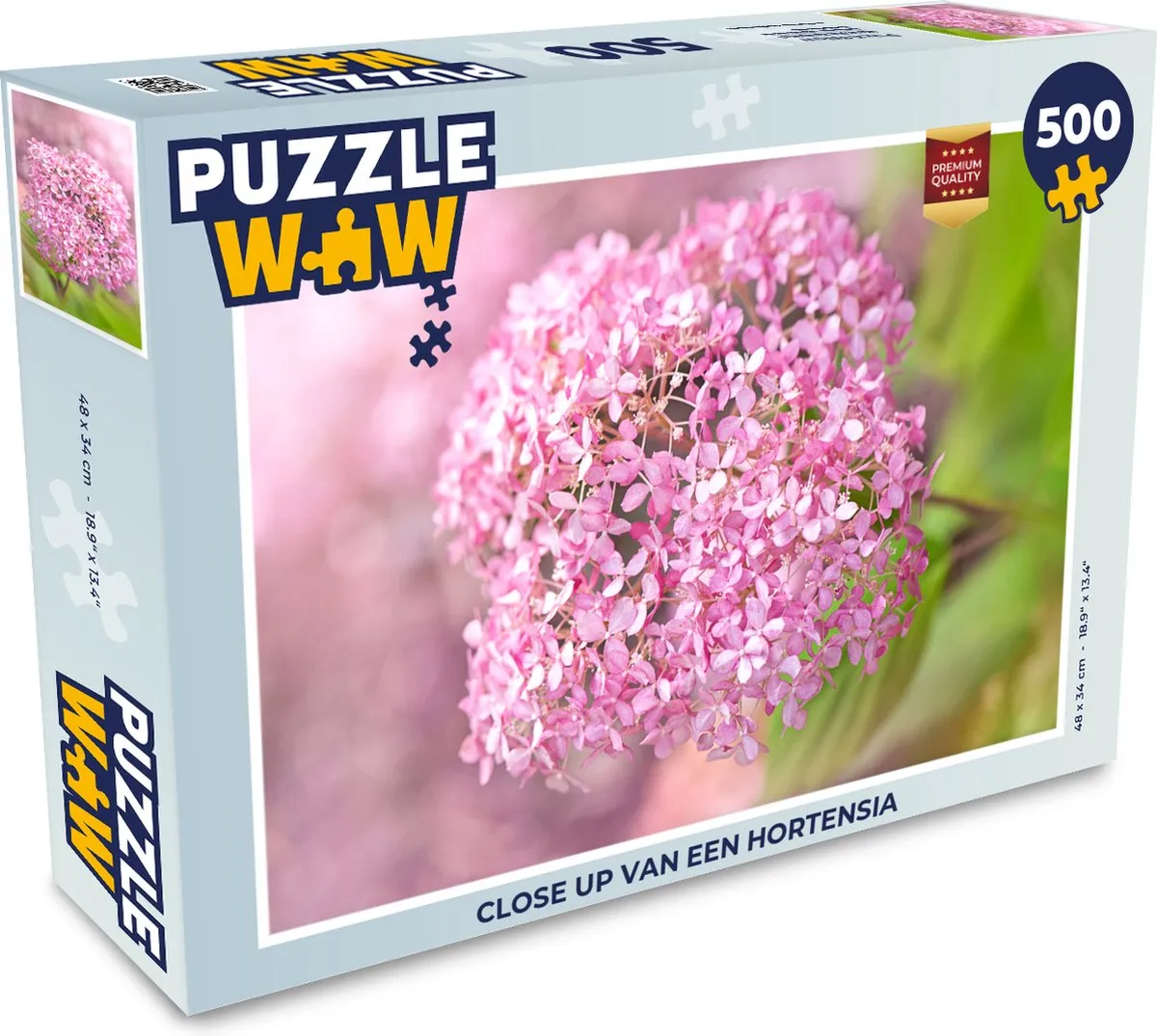 PuzzleWow Hortensia Legpuzzel 500 Stuks - Multicolor