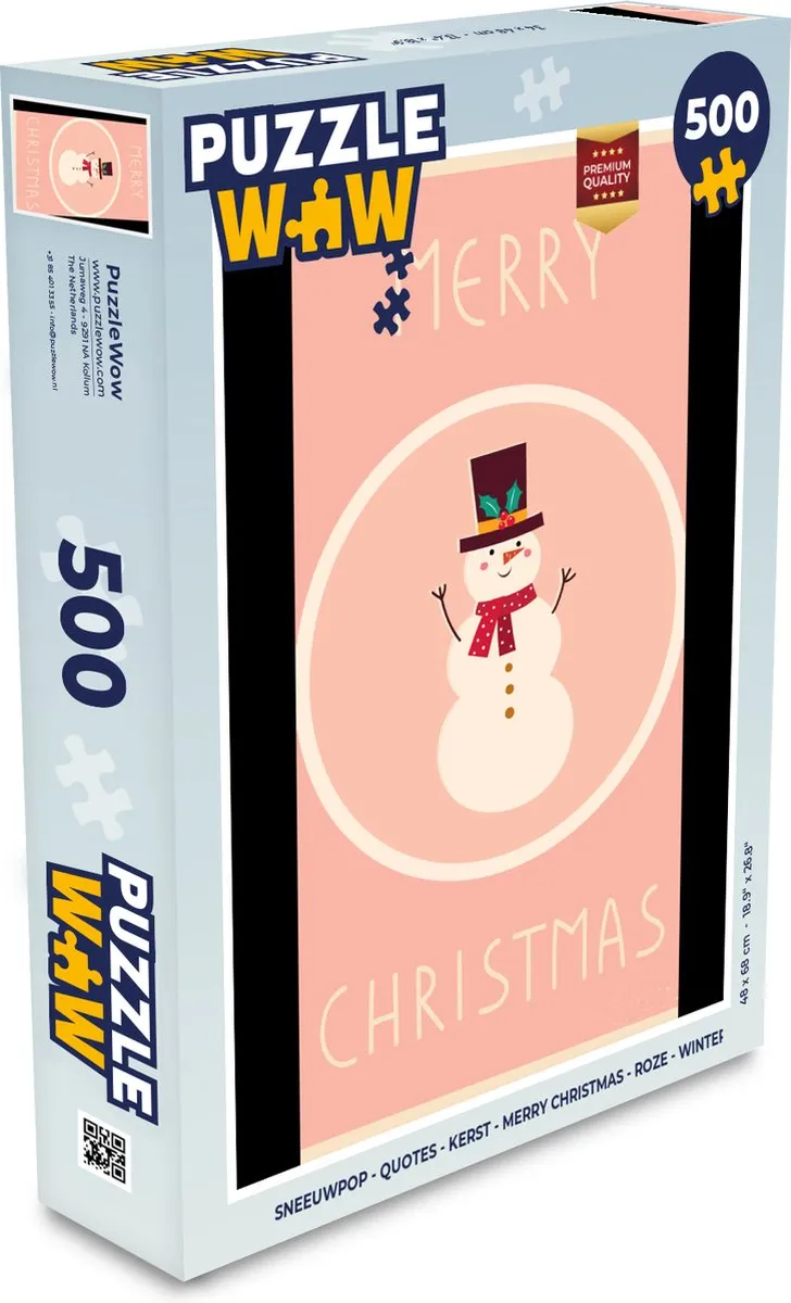 PuzzleWow Sneeuwpop Legpuzzel 500 Stuks - Multicolor