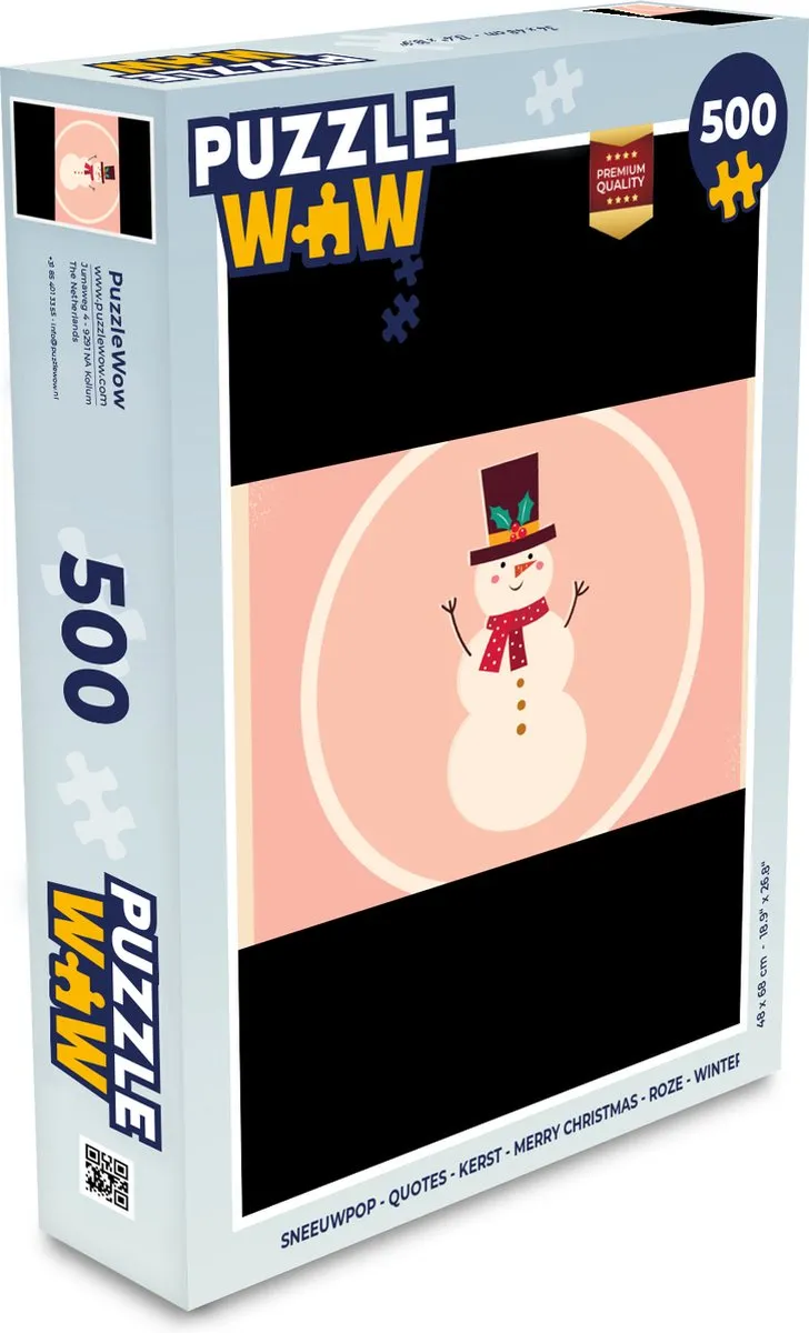 PuzzleWow Sneeuwpop Legpuzzel 500 Stuks - Multicolor