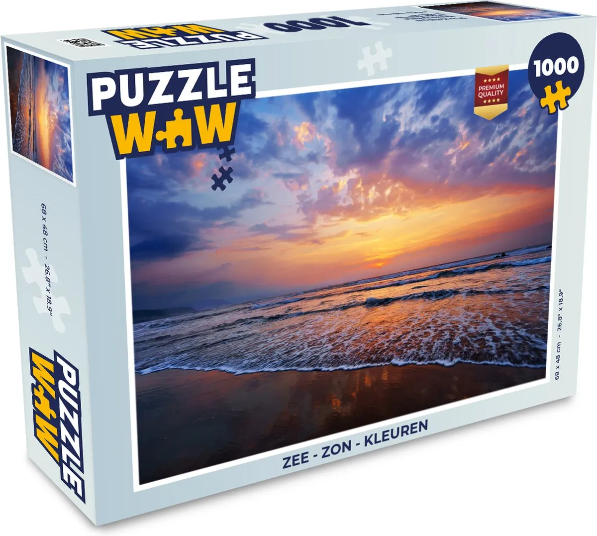 PuzzleWow Zee - Zon - Kleuren Legpuzzel 1000 Stuks - Multicolor