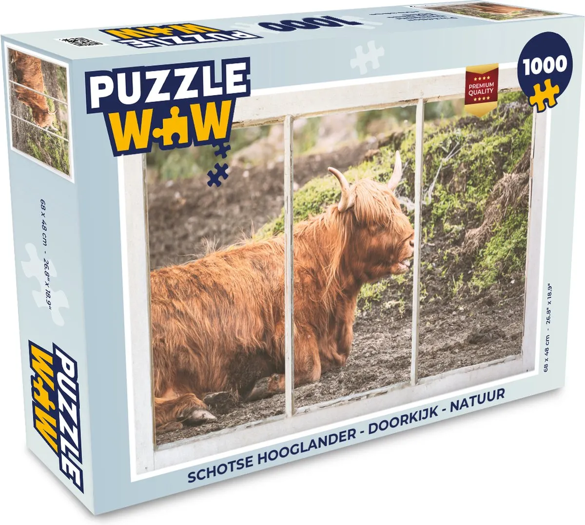PuzzleWow Schotse Hooglander Legpuzzel 1000 Stuks - Multicolor