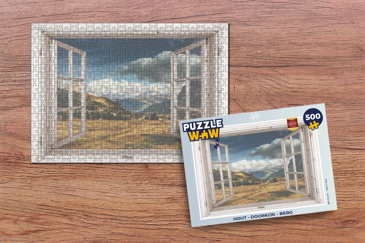 PuzzleWow Doorkijk Berg Legpuzzel 500 Stuks - Multicolor