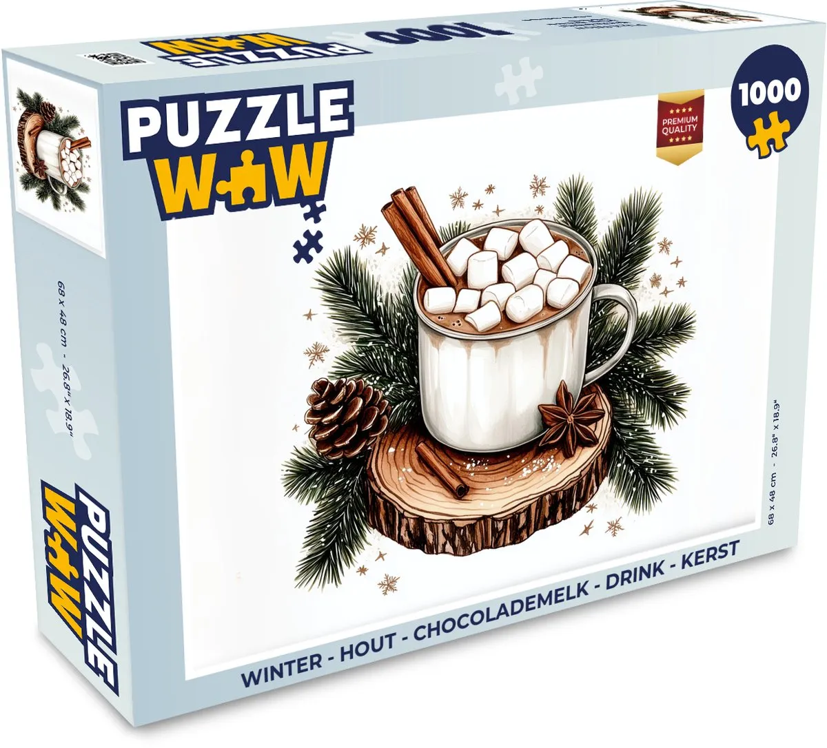 PuzzleWow Winter Chocolademelk Legpuzzel 1000 Stuks