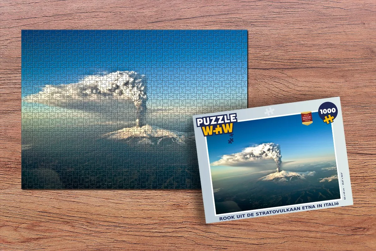 PuzzleWow Legpuzzel Rook uit de Etna 1000 Stuks - Multicolor