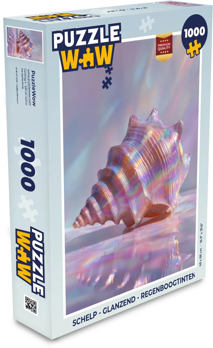 PuzzleWow Schelp Legpuzzel 1000 Stuks - Regenboogtinten