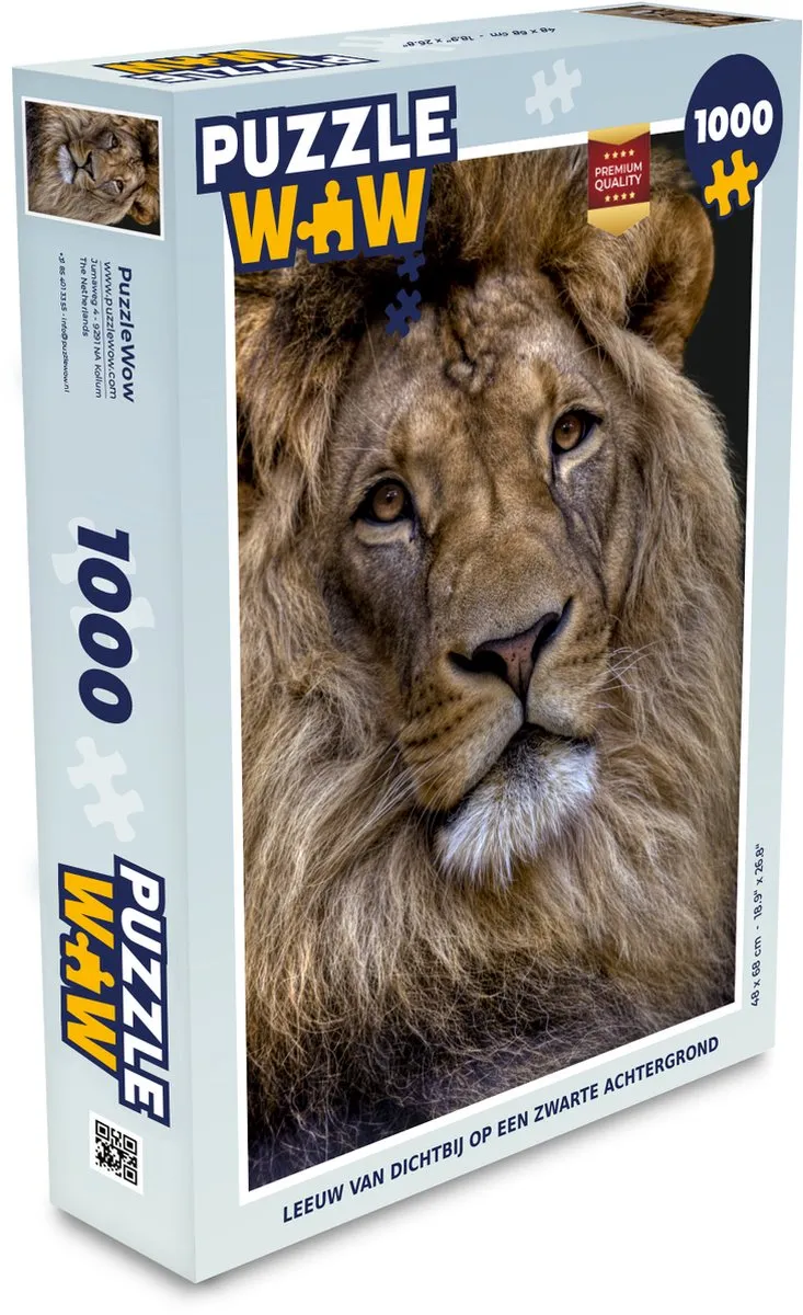 PuzzleWow Leeuw Portret Legpuzzel 1000 Stuks - Multicolor