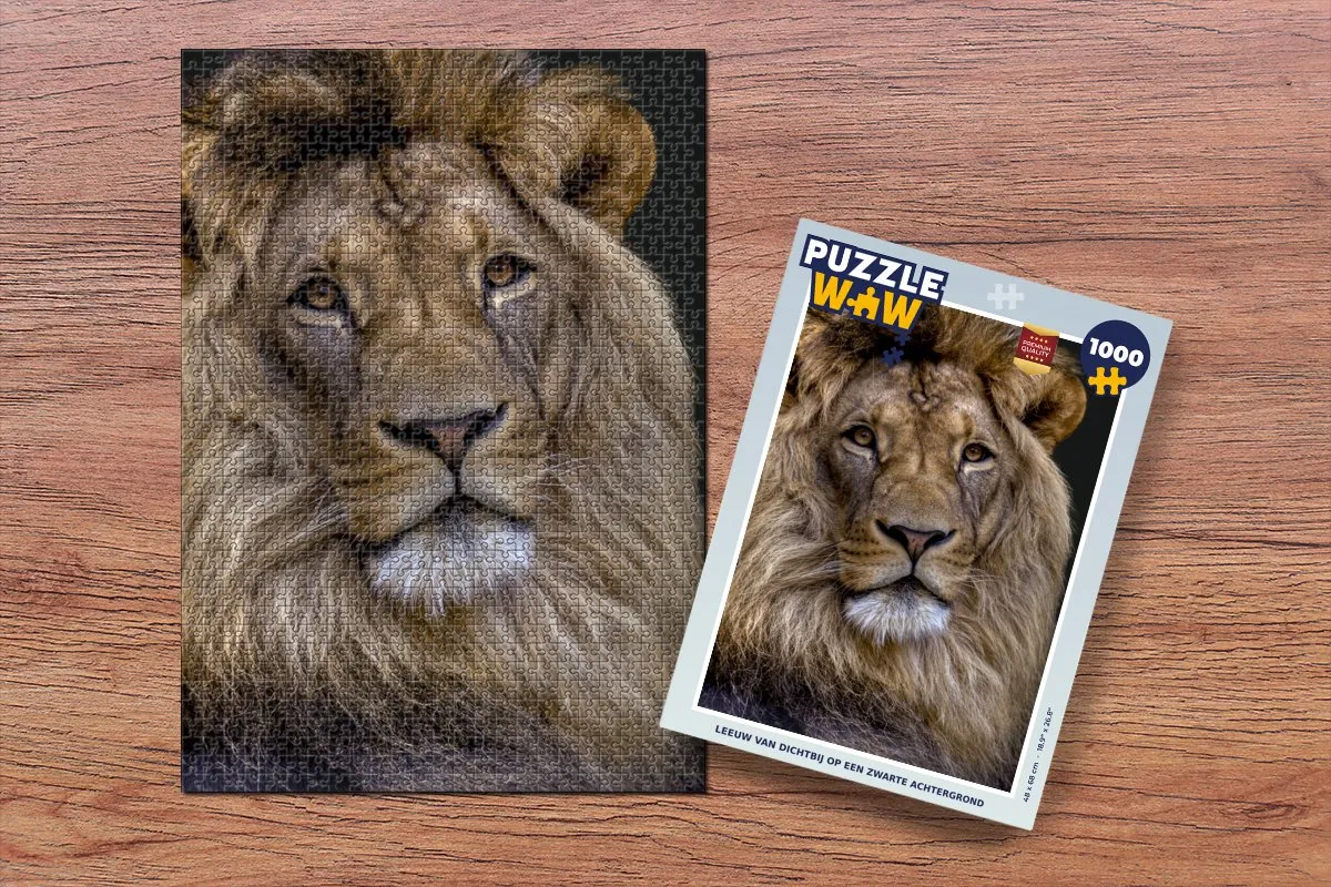 PuzzleWow Leeuw Portret Legpuzzel 1000 Stuks - Multicolor