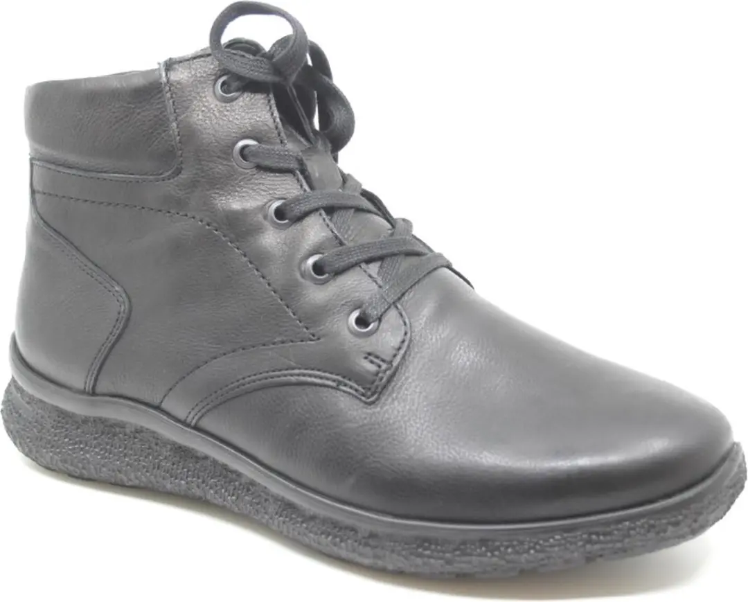 Hartjes,172.1606/99 01.00, Mooie zwarte brede dames leren veterboot met rits
