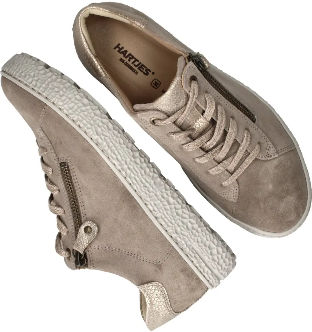 Hartjes Phil Laag Veterschoenen - Beige Maat 43