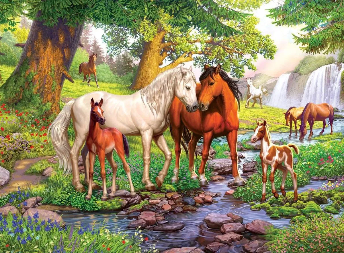Ravensburger Wilde Paarden Bij De Rivier Legpuzzel 300 Stuks - Multicolor