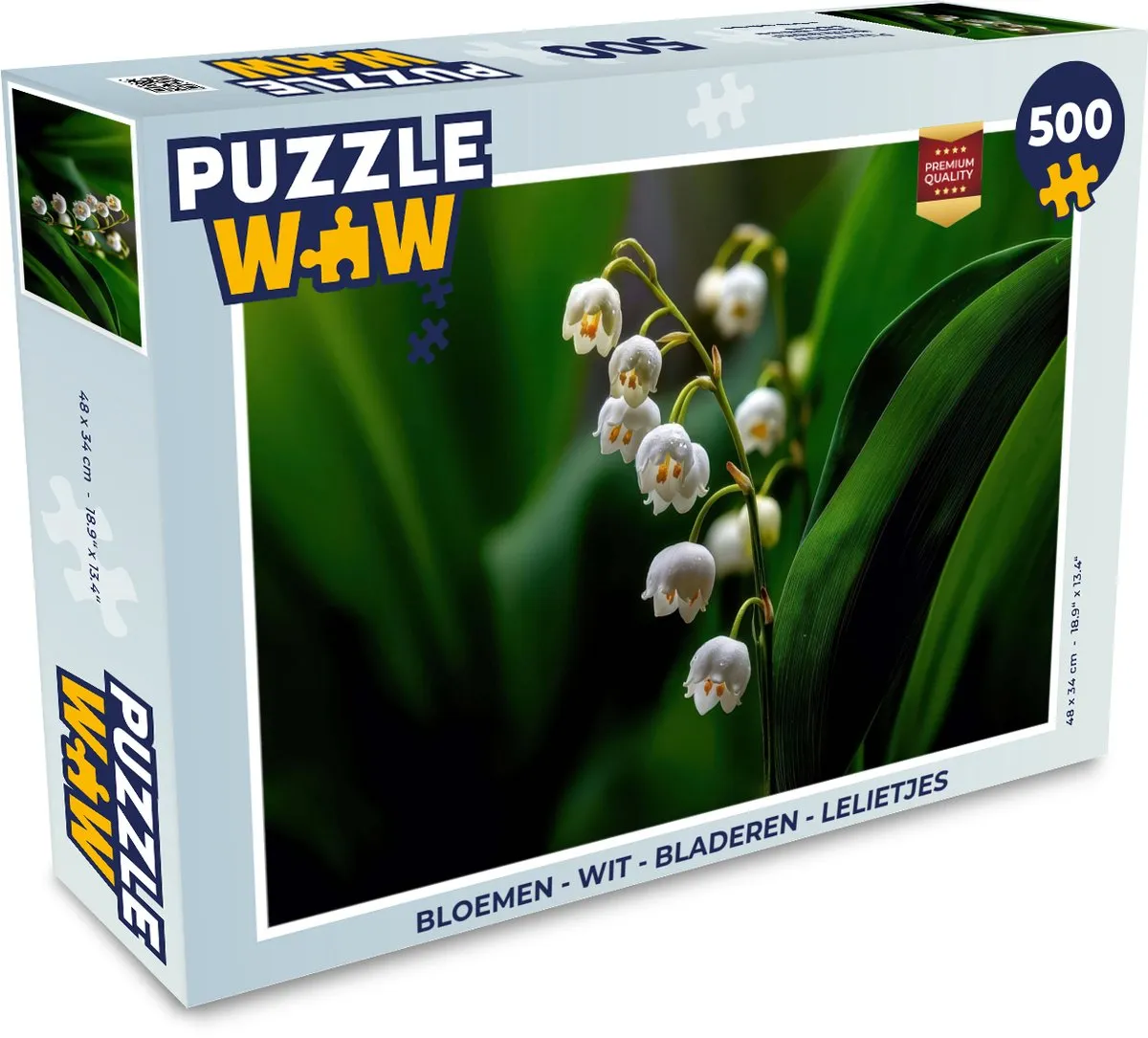 PuzzleWow Bloemen Legpuzzel 500 Stuks - Wit