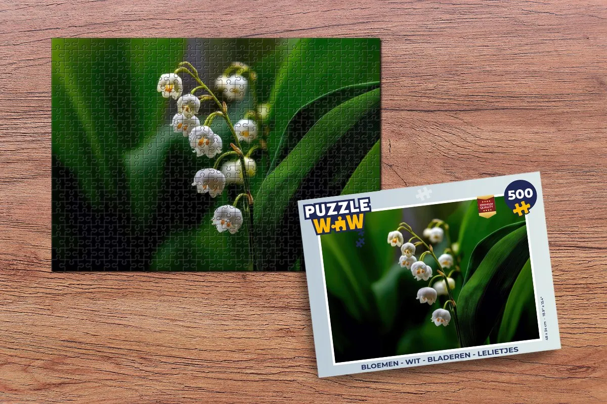 PuzzleWow Bloemen Legpuzzel 500 Stuks - Wit