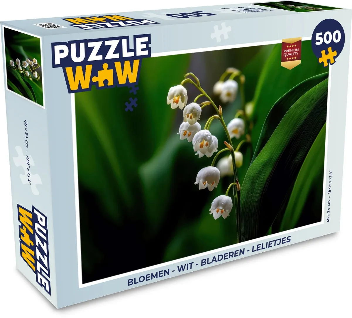 PuzzleWow Bloemen Legpuzzel 500 Stuks - Wit