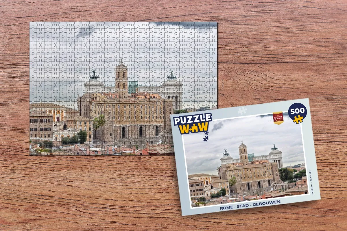PuzzleWow Rome Stad Gebouwen Legpuzzel 500 Stuks - Multicolor