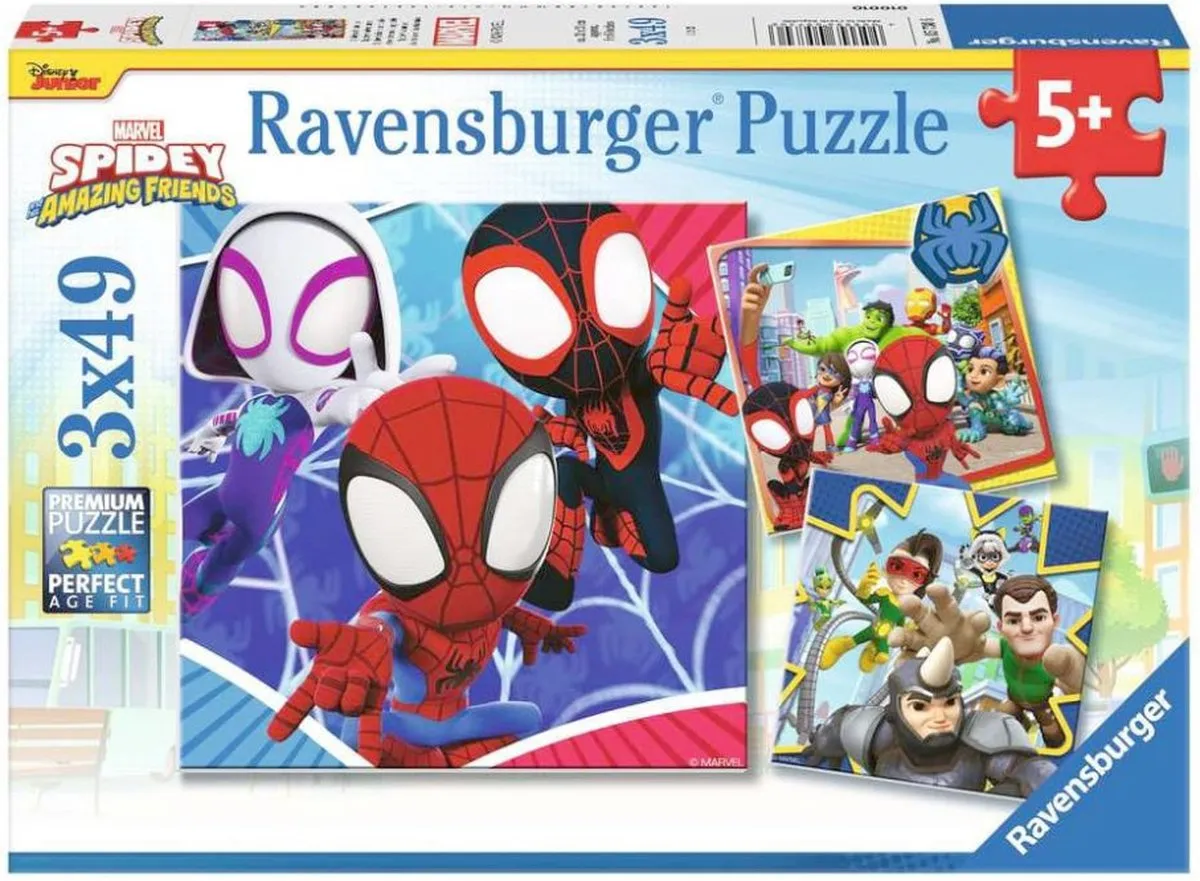 Ravensburger SpiderMan Puzzel 49 Stuks - 3x49 Meerkleurig