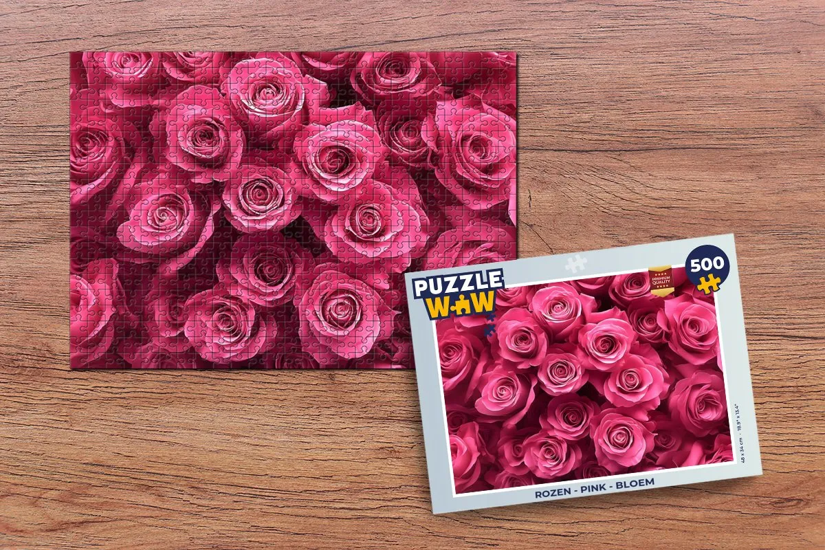 PuzzleWow Rozen Legpuzzel 500 Stuks - Roze