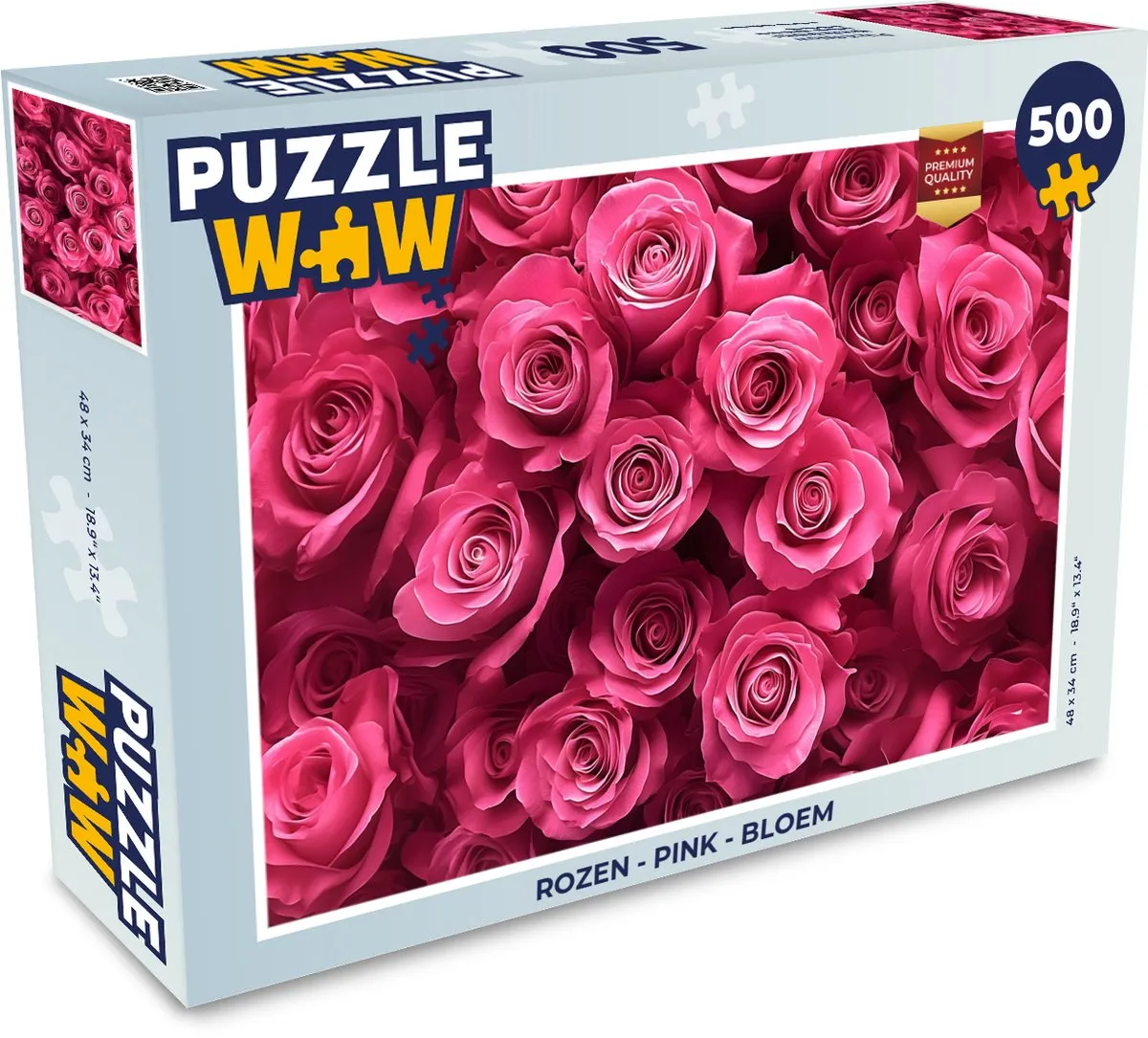 PuzzleWow Rozen Legpuzzel 500 Stuks - Roze